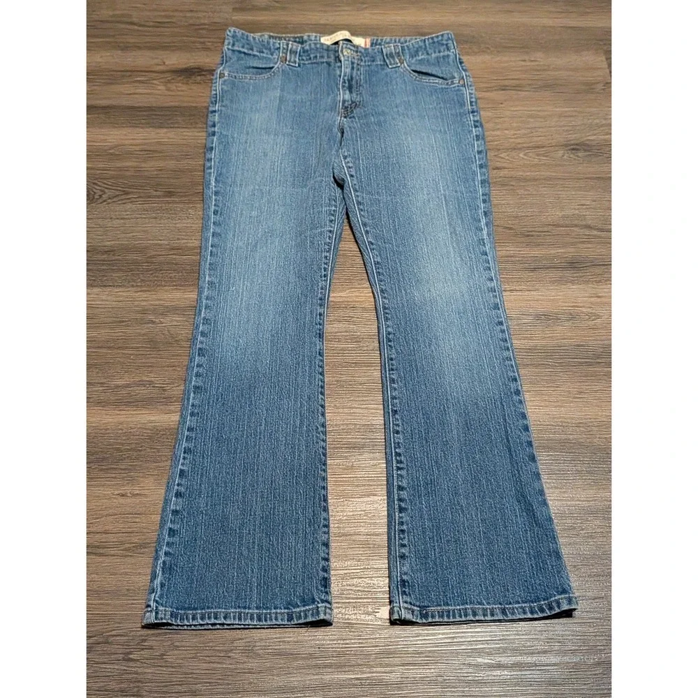 Levis 525 Nouveau Low Bootcut Jeans Womens 12M Medium Wash Blue Denim Stretch